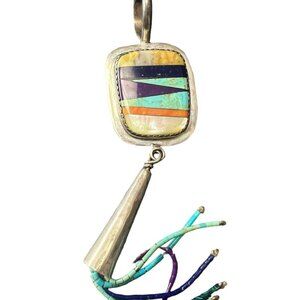 Southwestern Zuni Pendant with Colorful Bead Detail